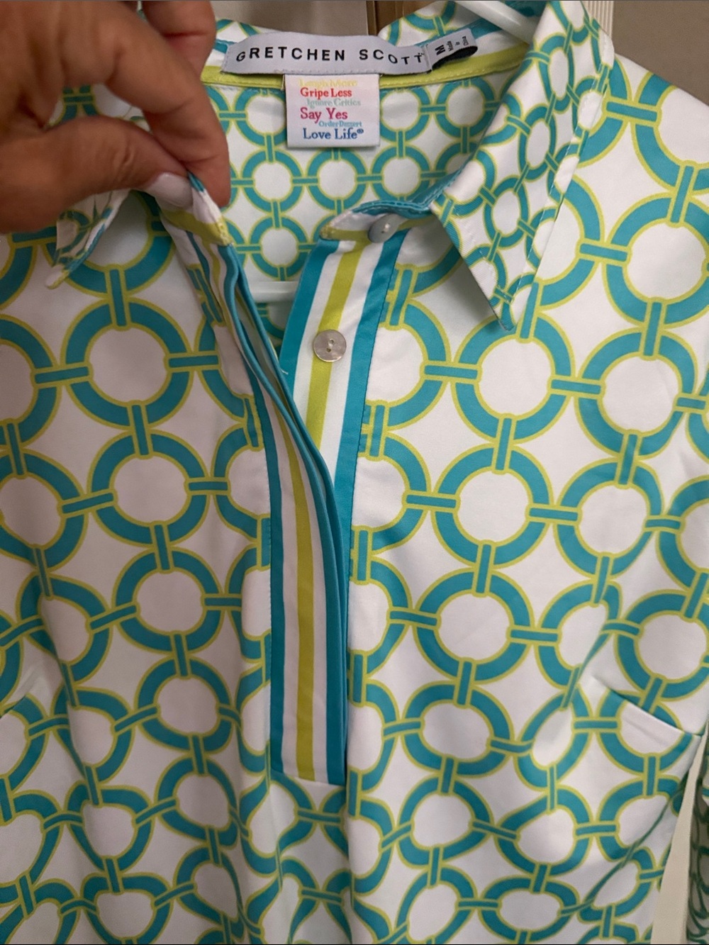 Gretchen Scott Everywhere Dress – Lifesaver Print Green & Blue - Picture 4 of 6